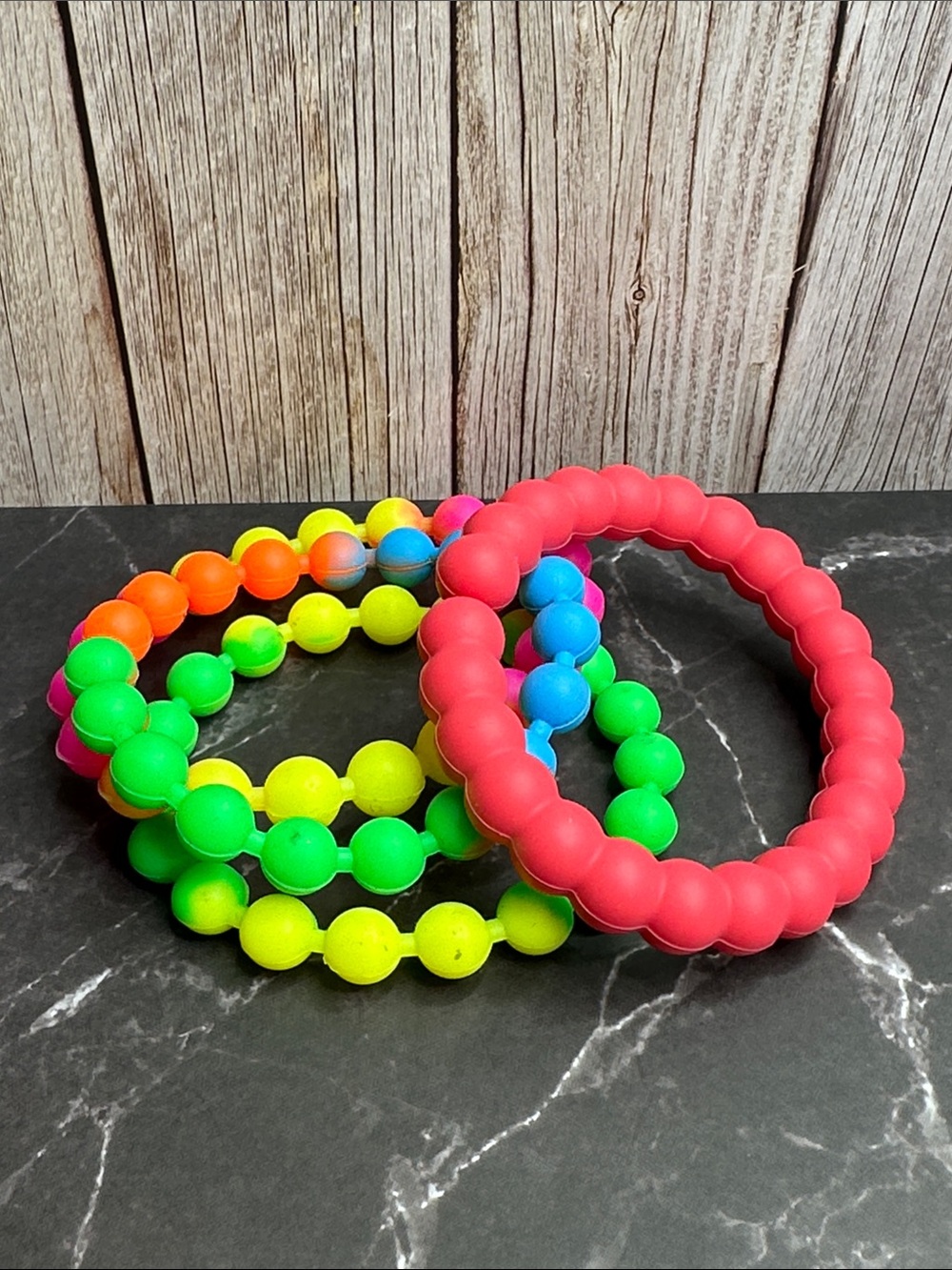 Multi-Color Sensory Bead Stretch Bracelets for Kids - Neon Set perfect gift